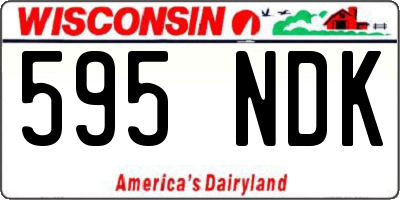 WI license plate 595NDK