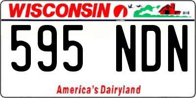 WI license plate 595NDN