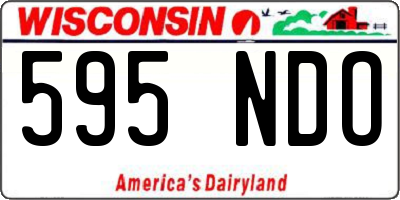 WI license plate 595NDO
