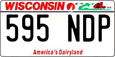 WI license plate 595NDP