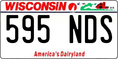 WI license plate 595NDS