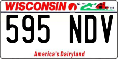WI license plate 595NDV