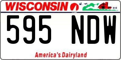 WI license plate 595NDW