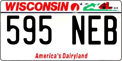 WI license plate 595NEB