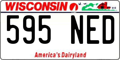 WI license plate 595NED