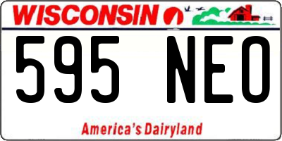 WI license plate 595NEO