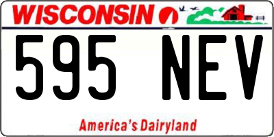 WI license plate 595NEV