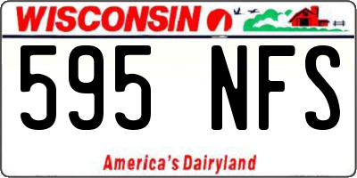WI license plate 595NFS