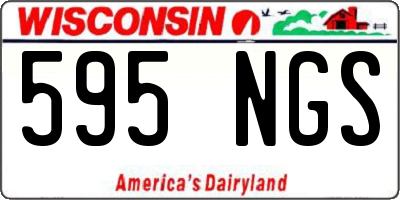 WI license plate 595NGS