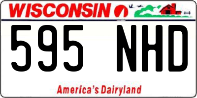 WI license plate 595NHD