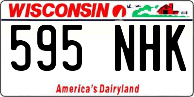 WI license plate 595NHK