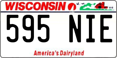 WI license plate 595NIE