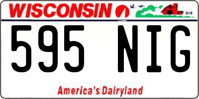 WI license plate 595NIG
