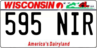 WI license plate 595NIR