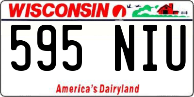 WI license plate 595NIU