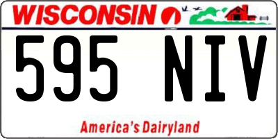 WI license plate 595NIV