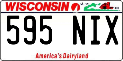 WI license plate 595NIX