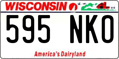 WI license plate 595NKO