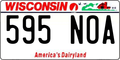 WI license plate 595NOA