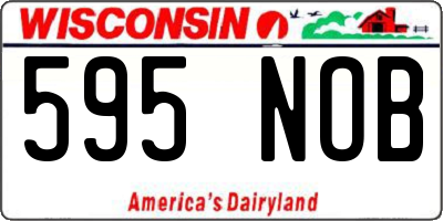 WI license plate 595NOB