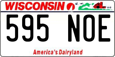 WI license plate 595NOE