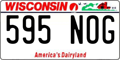 WI license plate 595NOG