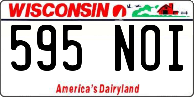 WI license plate 595NOI