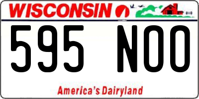 WI license plate 595NOO