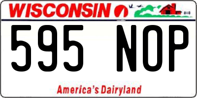 WI license plate 595NOP
