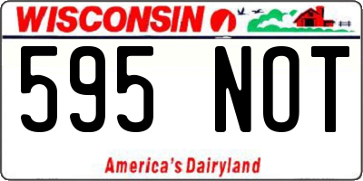 WI license plate 595NOT