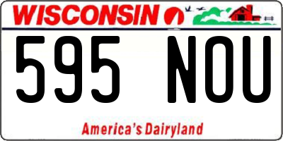 WI license plate 595NOU
