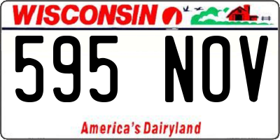 WI license plate 595NOV