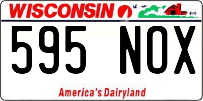 WI license plate 595NOX