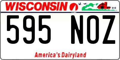 WI license plate 595NOZ