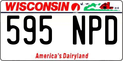 WI license plate 595NPD
