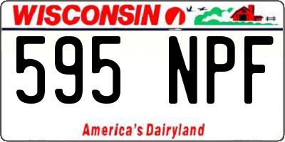 WI license plate 595NPF