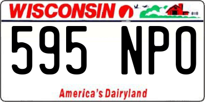 WI license plate 595NPO