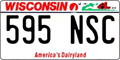 WI license plate 595NSC