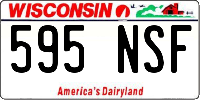 WI license plate 595NSF