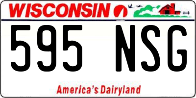 WI license plate 595NSG