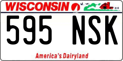 WI license plate 595NSK