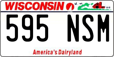 WI license plate 595NSM