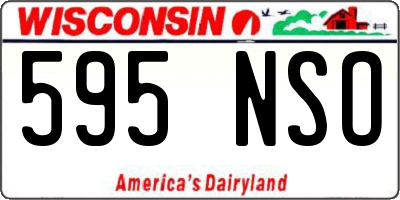 WI license plate 595NSO