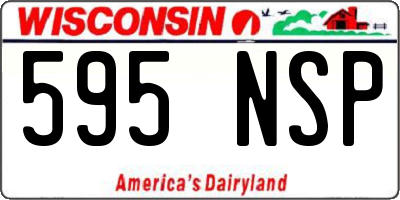 WI license plate 595NSP