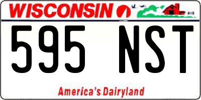 WI license plate 595NST