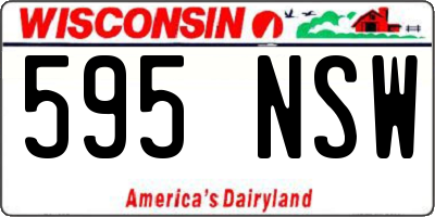 WI license plate 595NSW