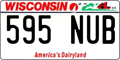 WI license plate 595NUB