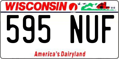 WI license plate 595NUF