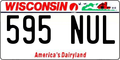 WI license plate 595NUL