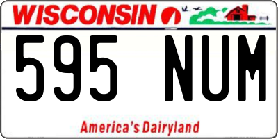WI license plate 595NUM
